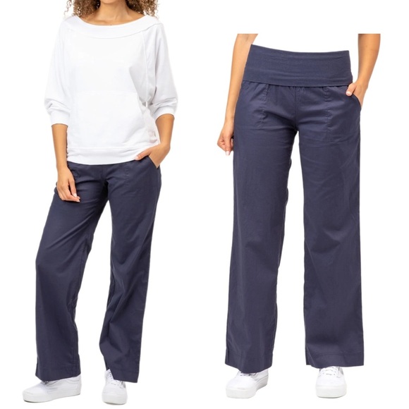 XCVI 4 Pocket Fold over Pants in Navy Blue - NWT!